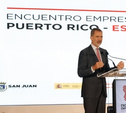 Su Majestad el Rey durante su intervención en el Foro Empresarial